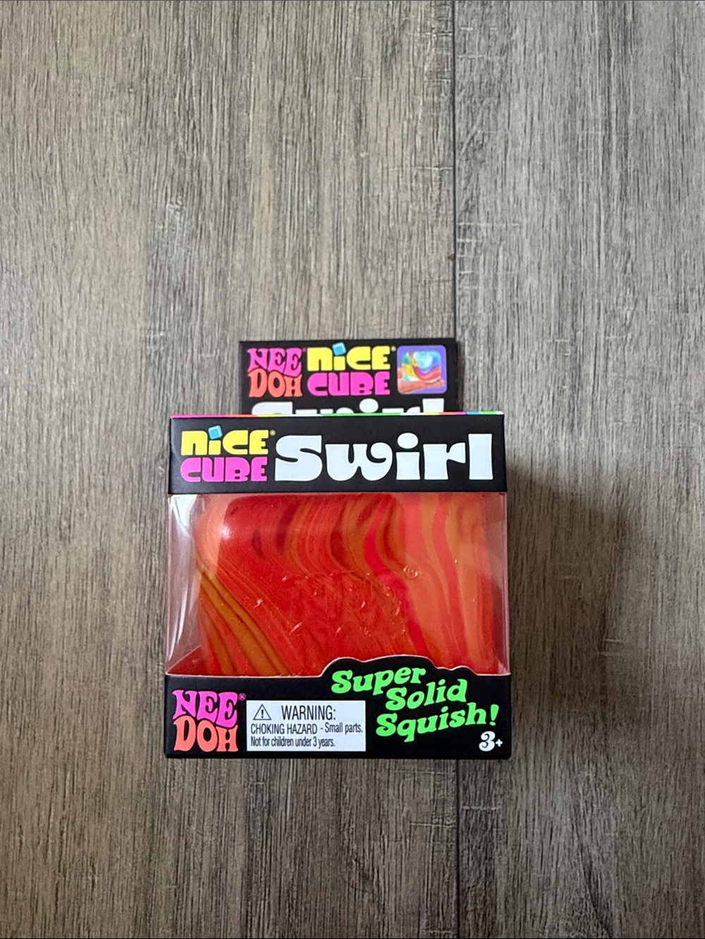 Nee Doh Nice Cube Swirl - Red and Orange Kids Squishy Toy